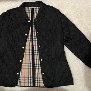 Preloved Burberry Black Quilted Utility Jacket